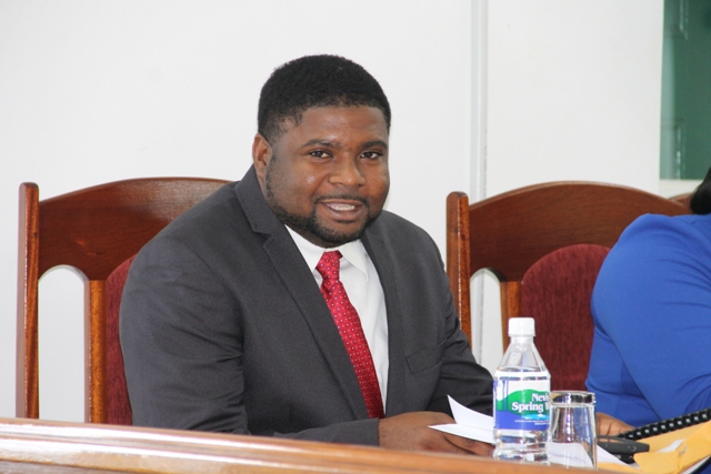 Junior Minister in the Ministry of Communications, Works and Public Utilities Hon. Troy Liburd at the May 27 sitting of the Nevis Island Assembly